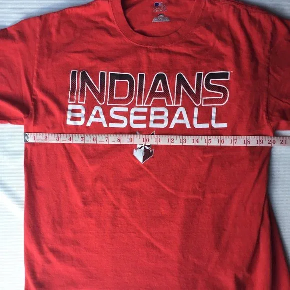 Cleveland Indians T Shirt Mens Large MLB Baseball Red Short Sleeve Adult Genuine - Picture 7 of 12